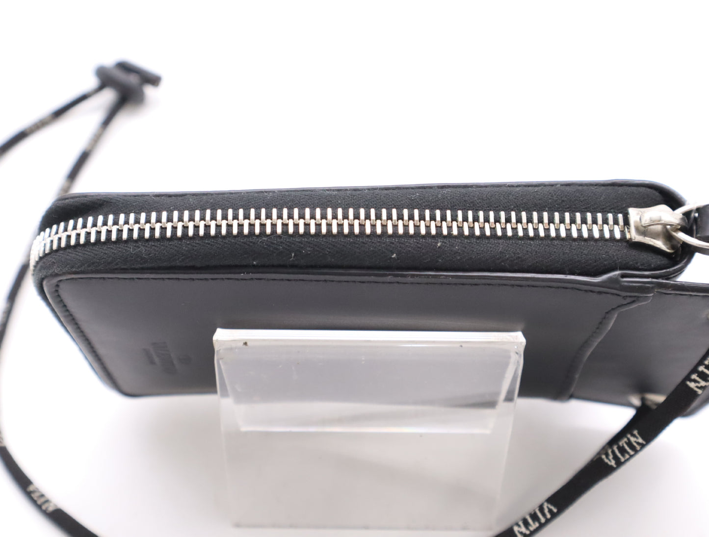 VALENTINO WY2P0P90LVNVLTN Neck Strap Wallet Leather Black Wallet