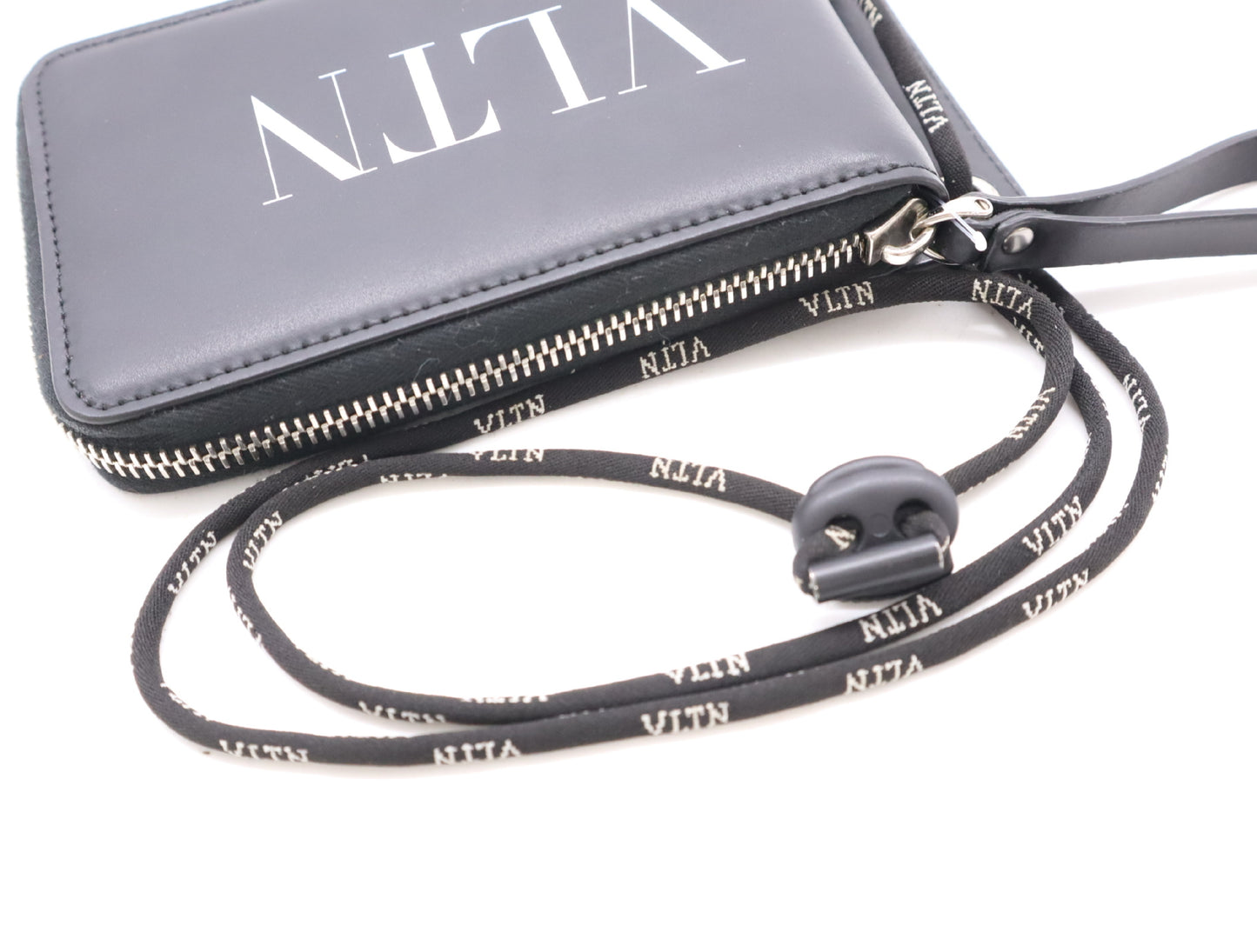 VALENTINO WY2P0P90LVNVLTN Neck Strap Wallet Leather Black Wallet