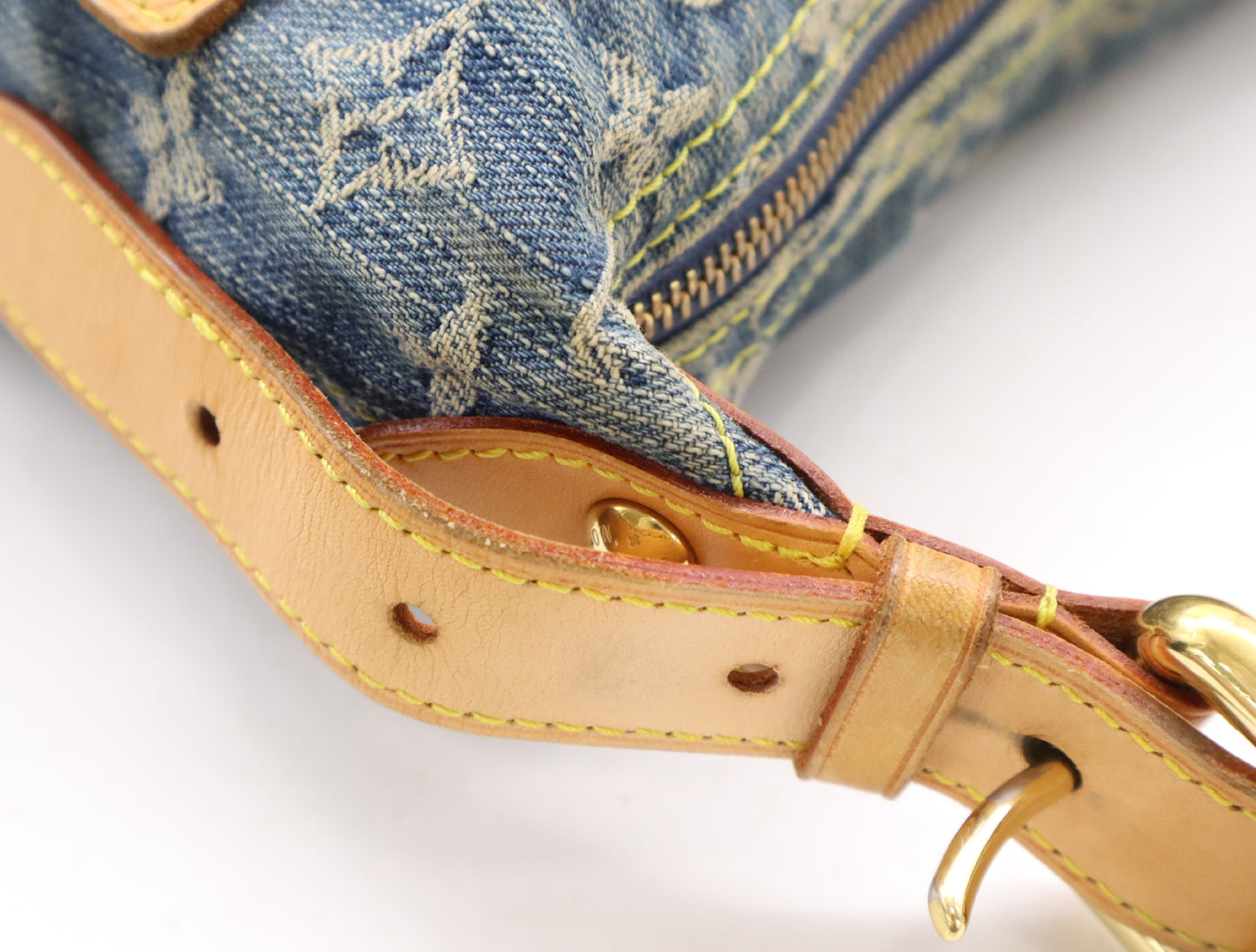 LOUIS VUITTON M95049 Denim Baggy PM Blue Shoulder Bag with Interchangeable Strap