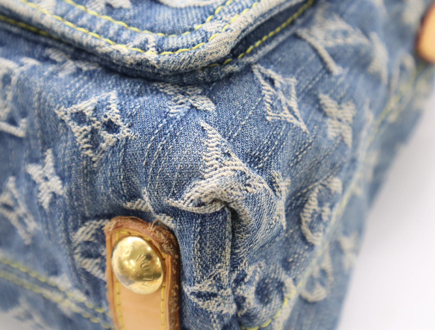 LOUIS VUITTON M95049 Denim Baggy PM Blue Shoulder Bag with Interchangeable Strap