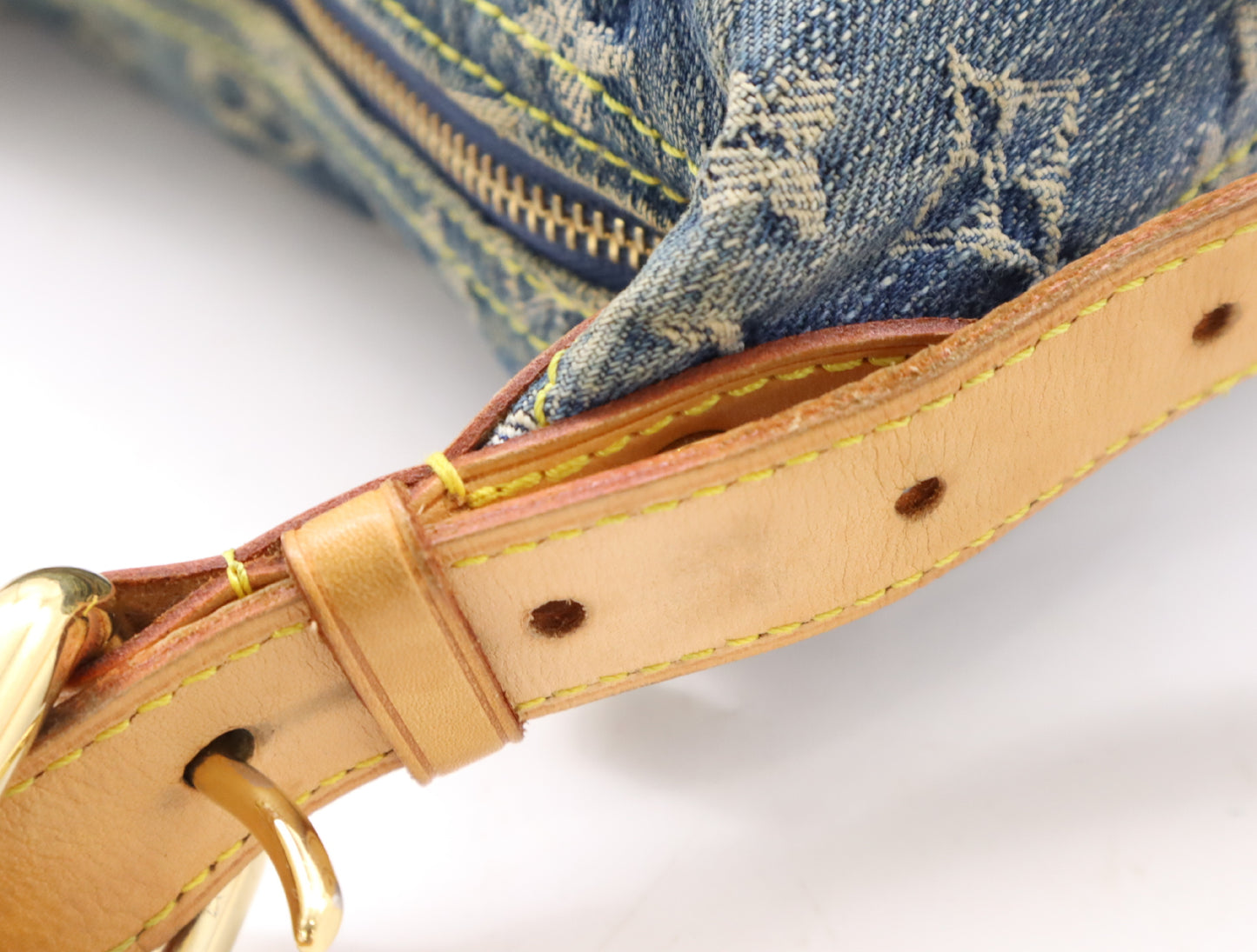 LOUIS VUITTON M95049 Denim Baggy PM Blue Shoulder Bag with Interchangeable Strap