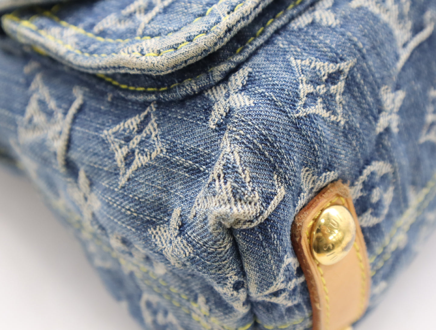 LOUIS VUITTON M95049 Denim Baggy PM Blue Shoulder Bag with Interchangeable Strap