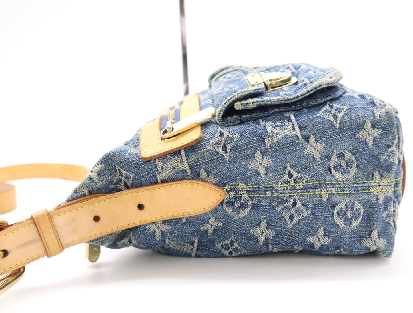 LOUIS VUITTON M95049 Denim Baggy PM Blue Shoulder Bag with Interchangeable Strap