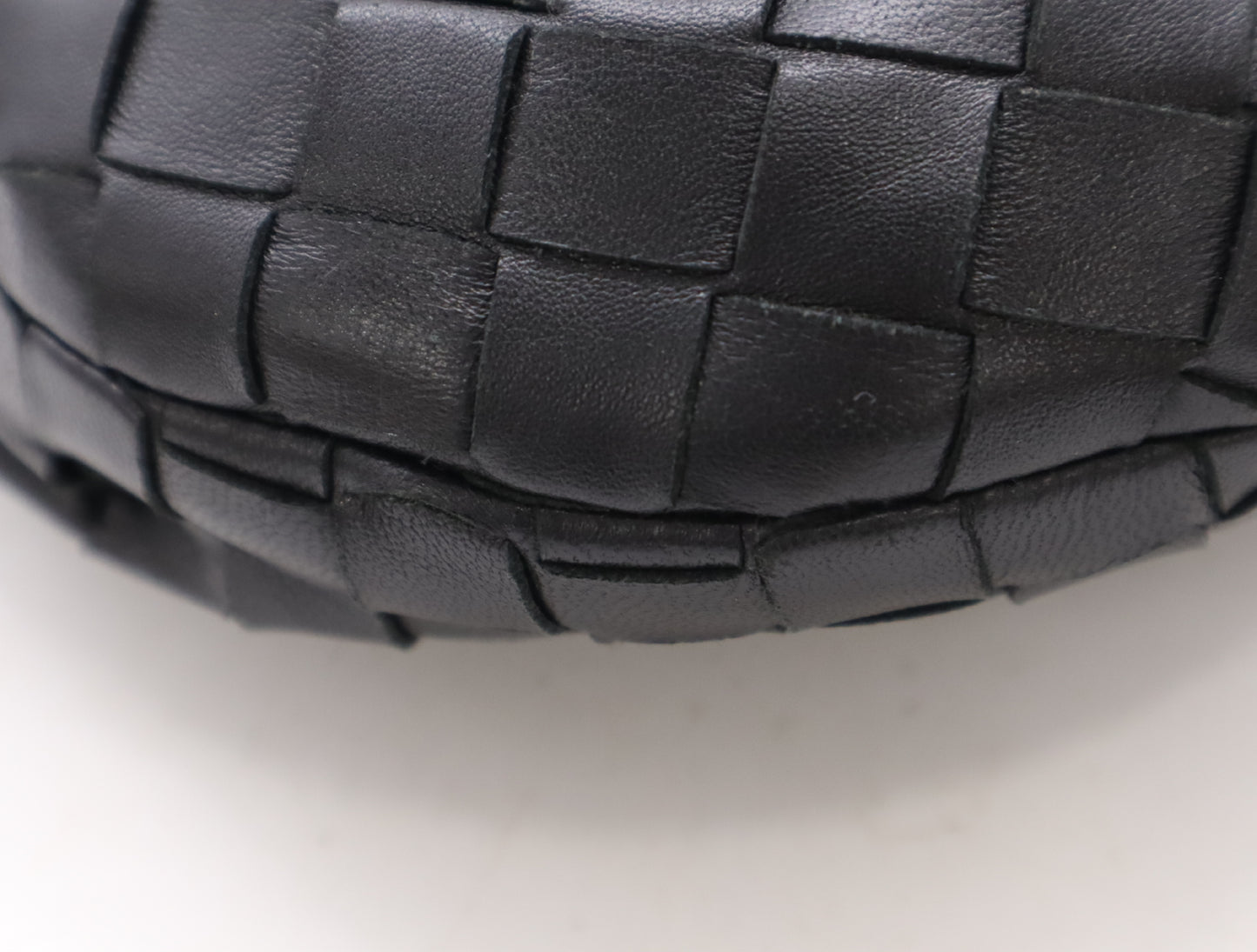 BOTTEGA VENETA 651876 Lambskin Intrecciato Mini Jodie Nappa Handbag in Black