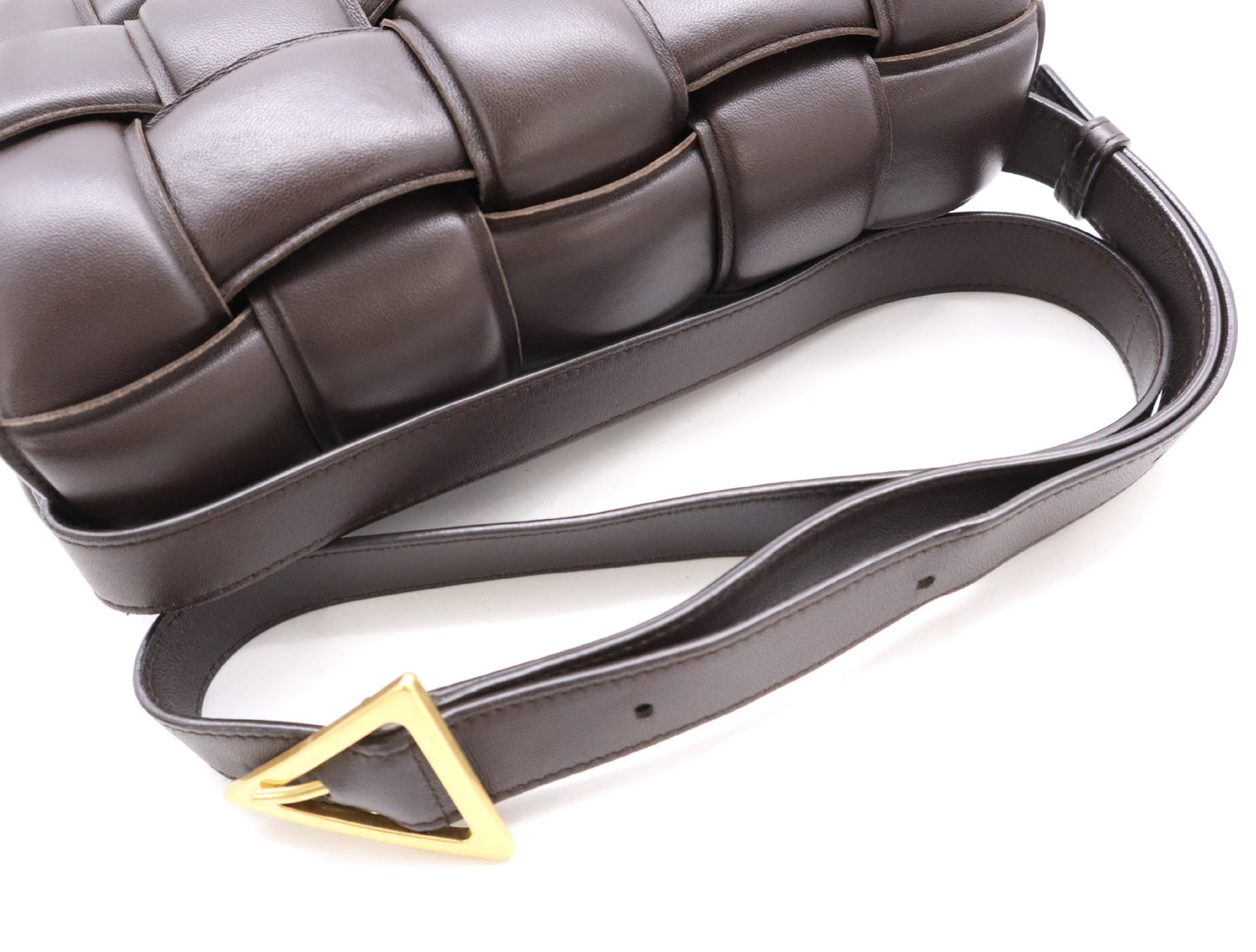 BOTTEGA VENETA 591970 Leather Maxi Intrecciato Padded Cassette Shoulder Bag in Bordeaux with Dust Bag