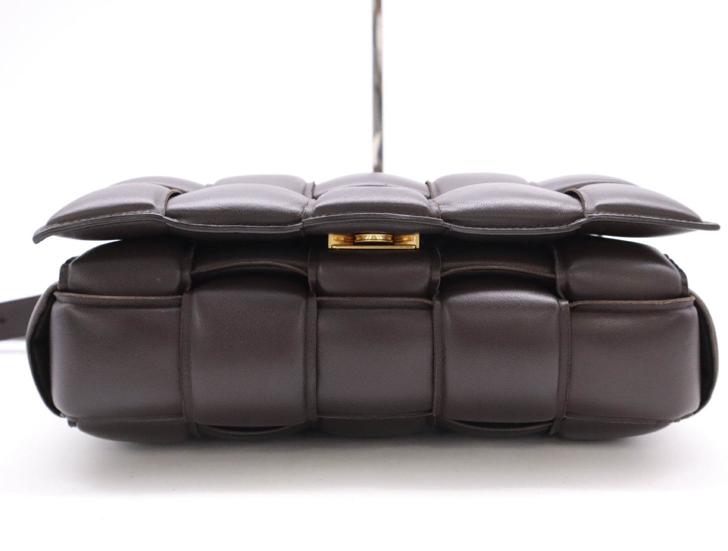 BOTTEGA VENETA 591970 Leather Maxi Intrecciato Padded Cassette Shoulder Bag in Bordeaux with Dust Bag
