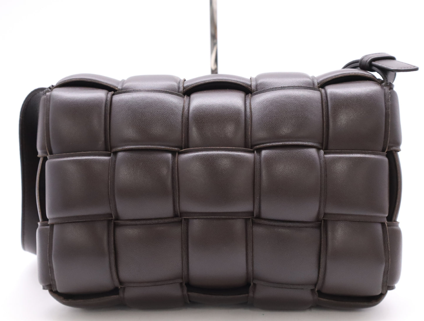 BOTTEGA VENETA 591970 Leather Maxi Intrecciato Padded Cassette Shoulder Bag in Bordeaux with Dust Bag