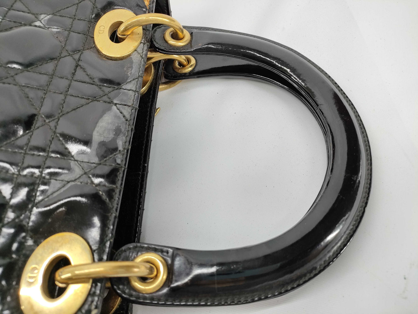 Dior Cannage Patent Leather Handbag