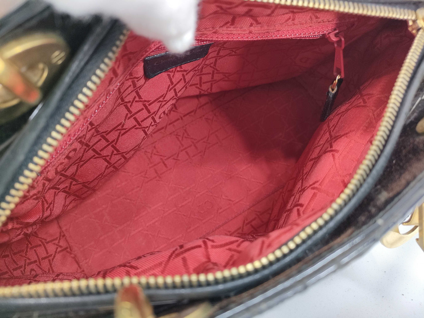 Dior Cannage Patent Leather Handbag