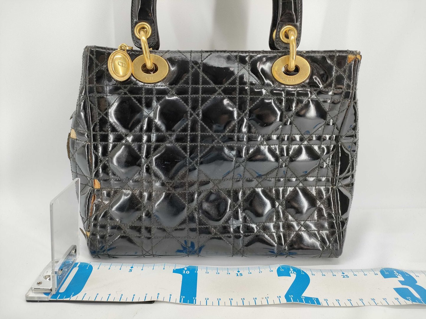 Dior Cannage Patent Leather Handbag