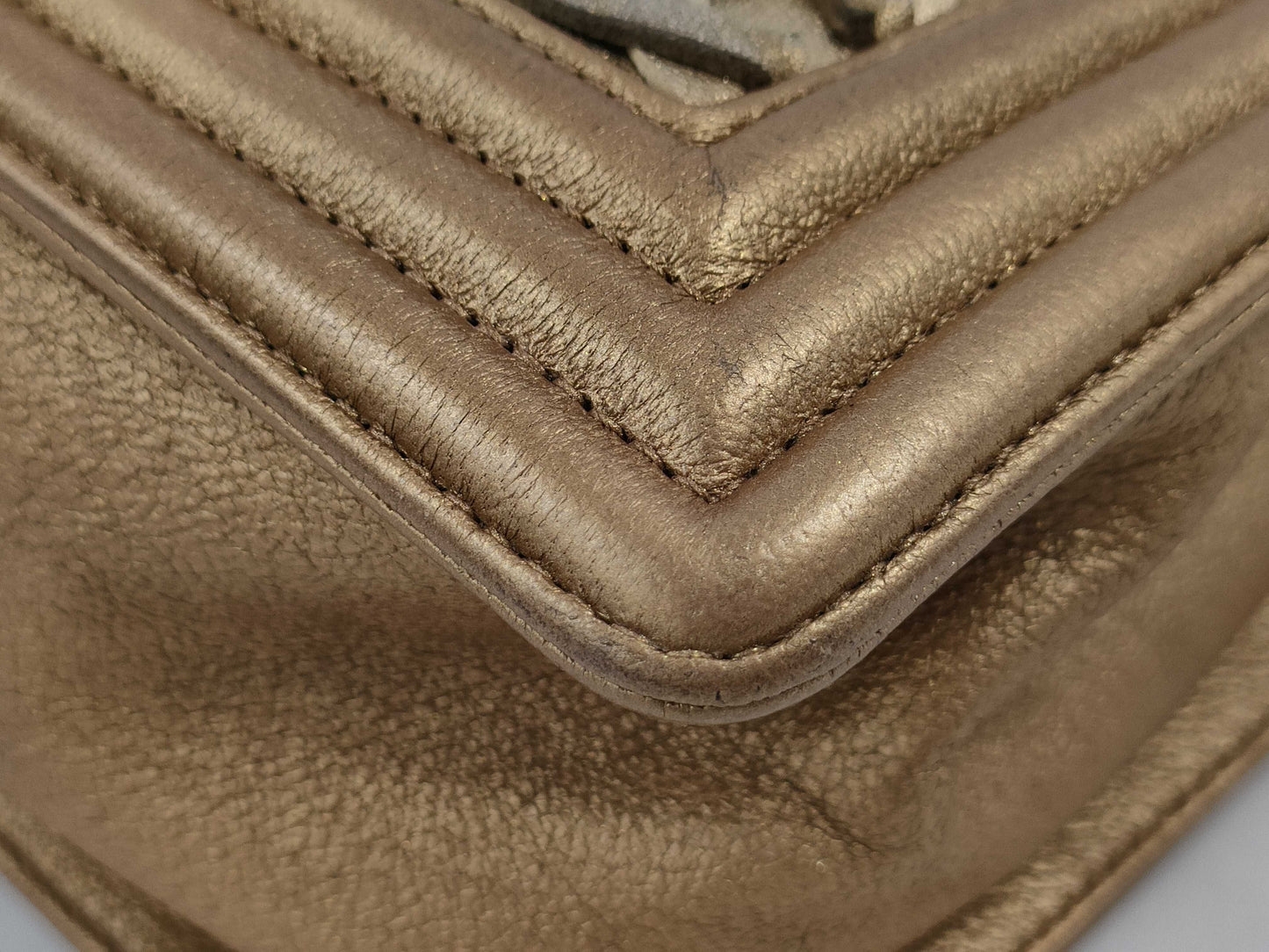 CHANEL Boy Chanel Bronze Silver Shoulder Bag