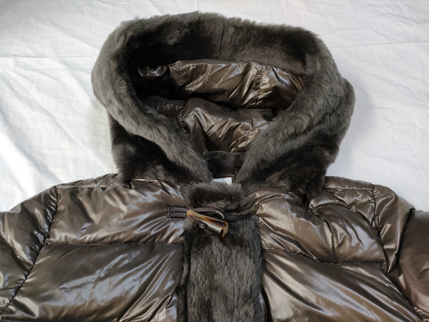 Emmety Mouton Down Jacket, Brown, Size 38