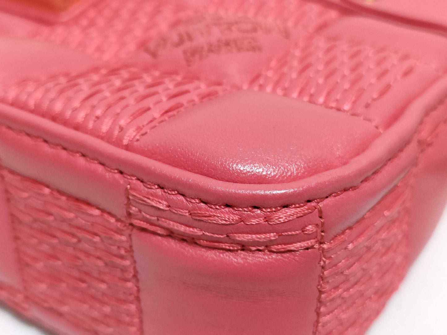 LOUIS VUITTON Damier Troca Leather Shoulder Bag M59049 Pink