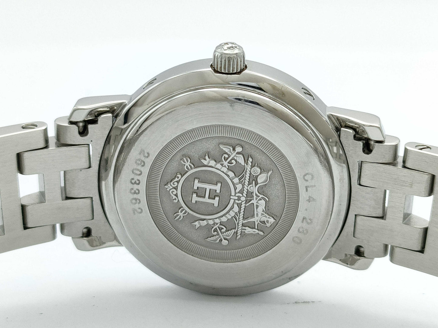 HERMES Clipper CL4.230 2603362 Pink Shell Unworked Women's Watch