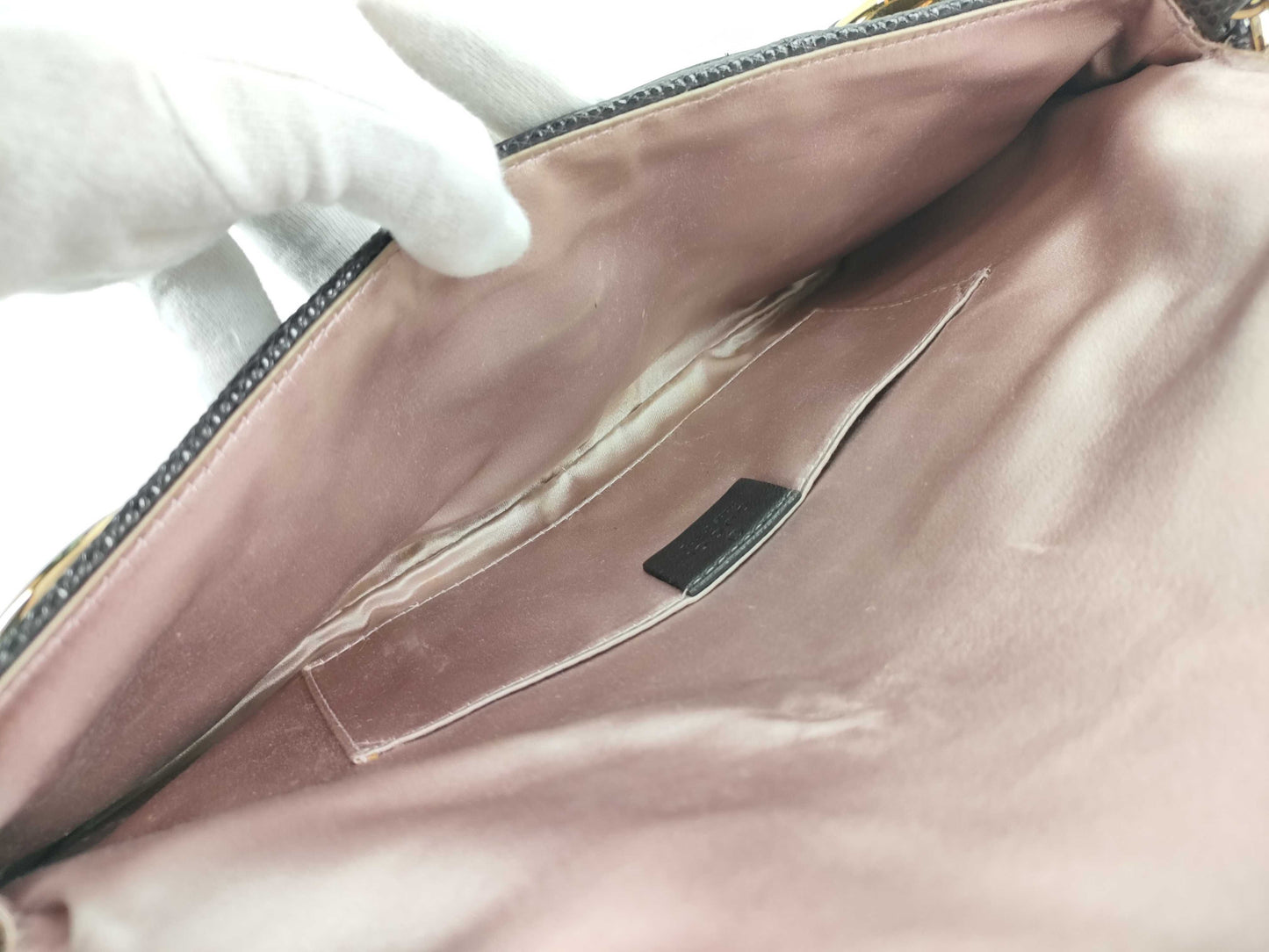 GUCCI Bamboo Gucci GG Suede Bamboo Shoulder Bag Shoulder Bag
