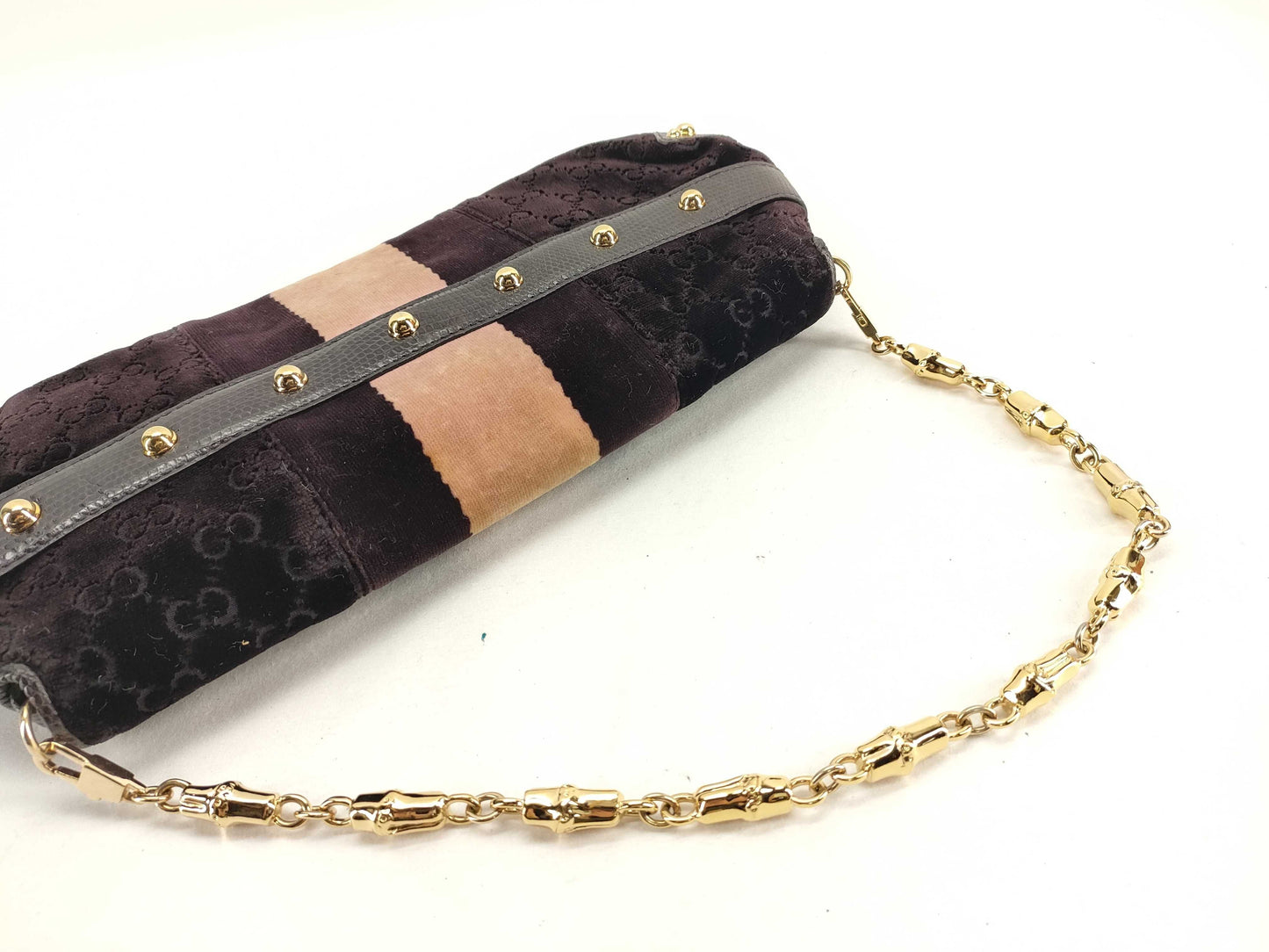 GUCCI Bamboo Gucci GG Suede Bamboo Shoulder Bag Shoulder Bag