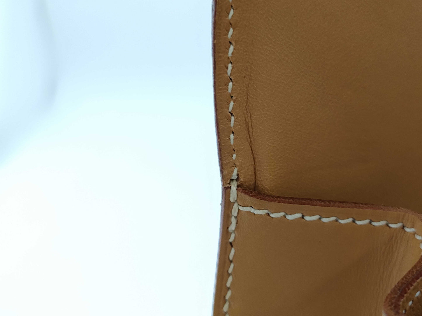 HERMES Drag II Handbag Box Calf □D Natural Handbag