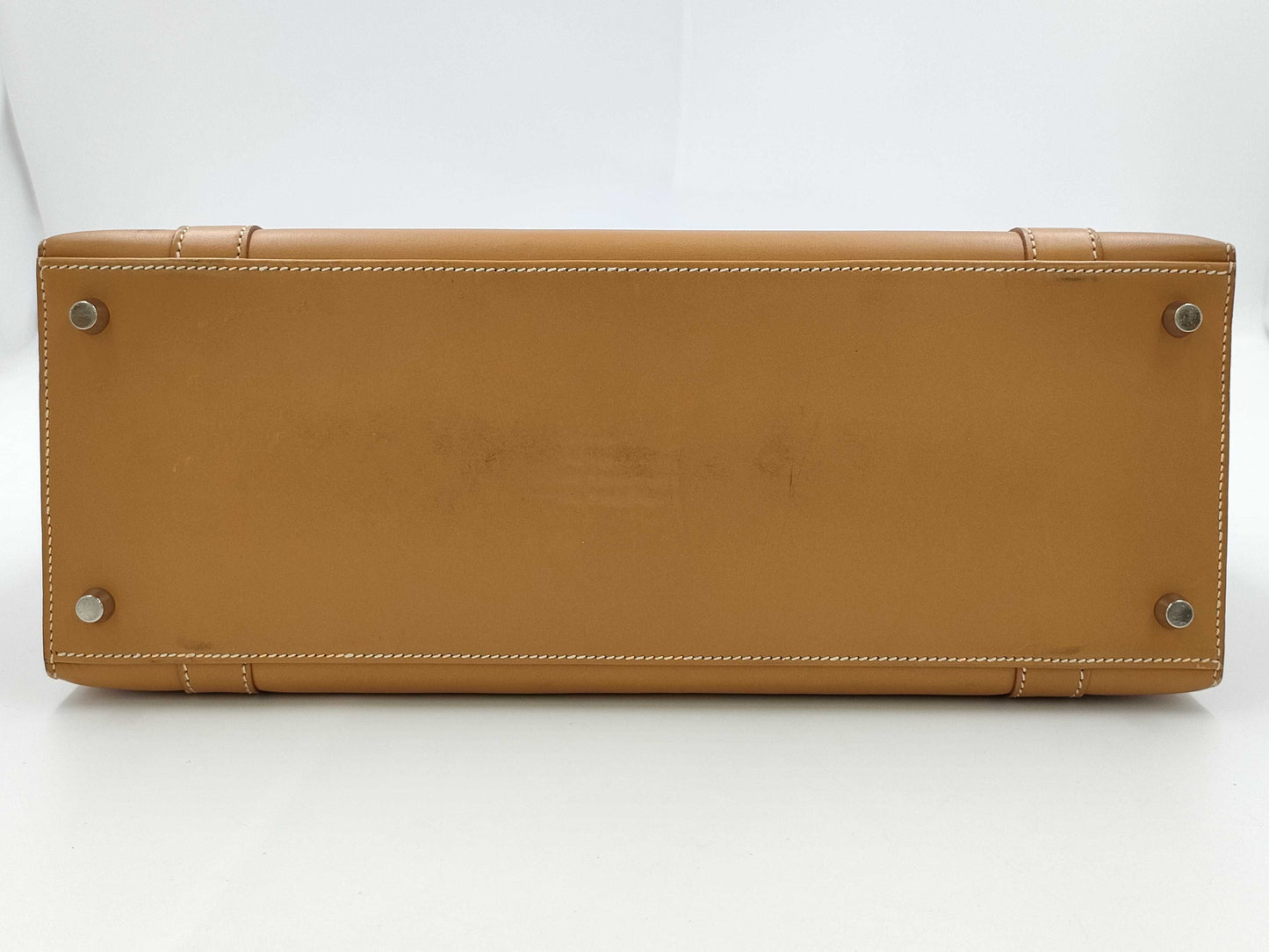 HERMES Drag II Handbag Box Calf □D Natural Handbag