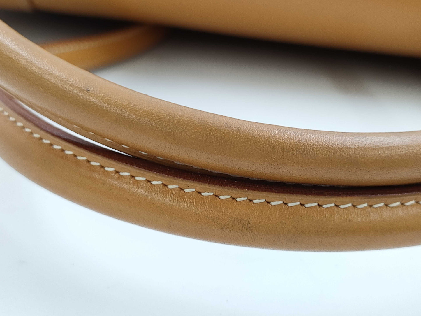 HERMES Drag II Handbag Box Calf □D Natural Handbag