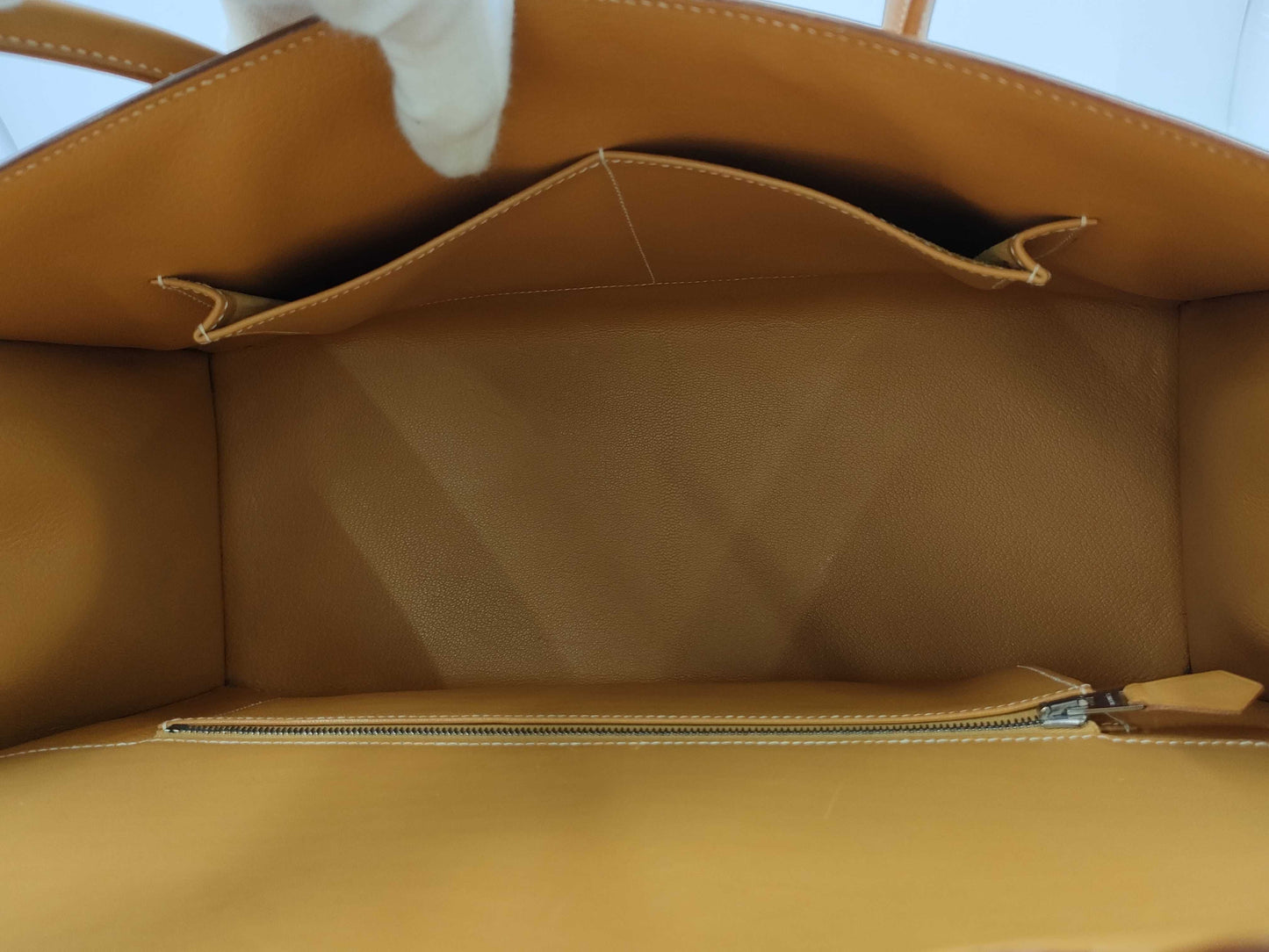 HERMES Drag II Handbag Box Calf □D Natural Handbag