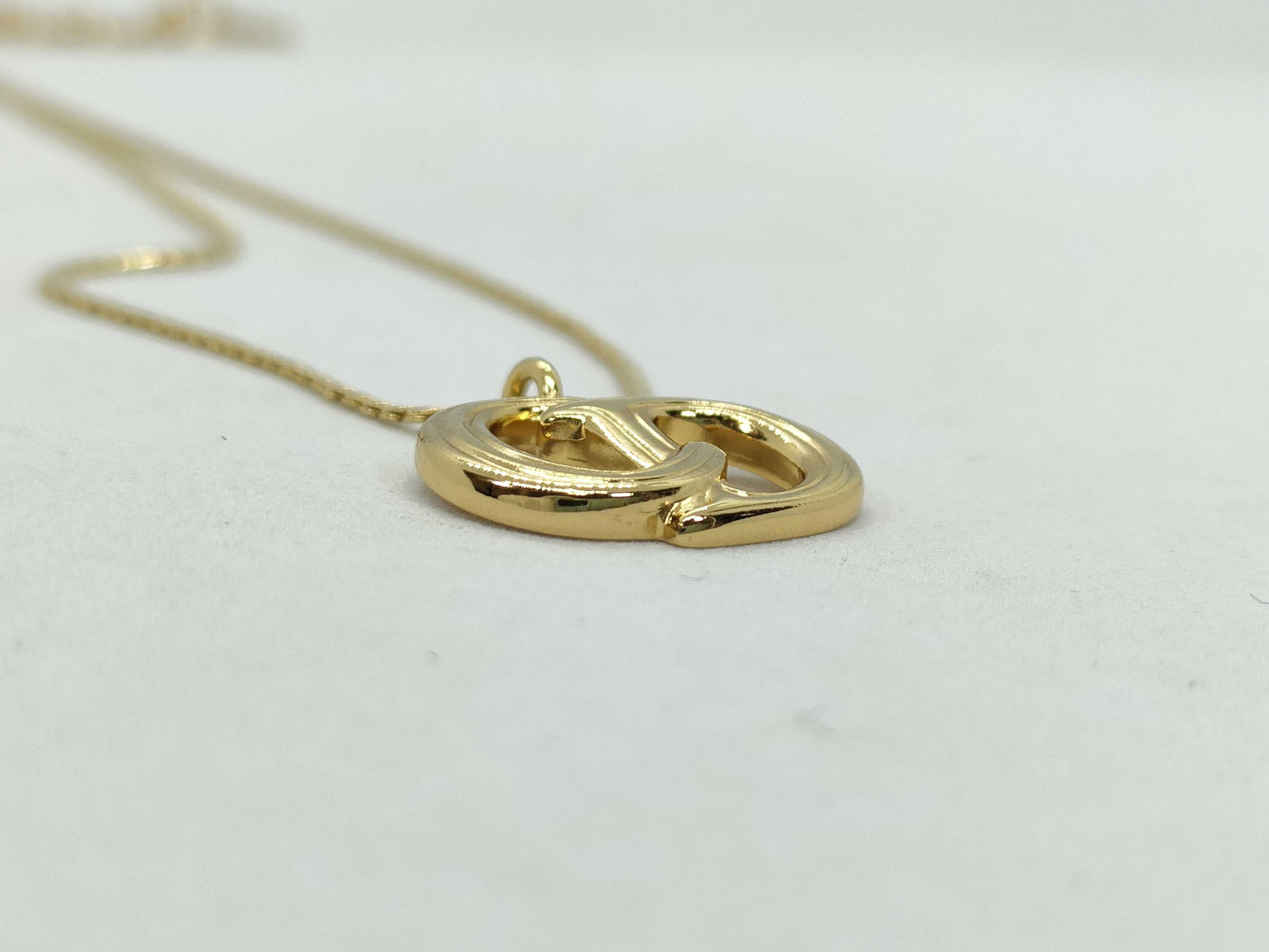 Dior Logo Necklace Gold Necklace