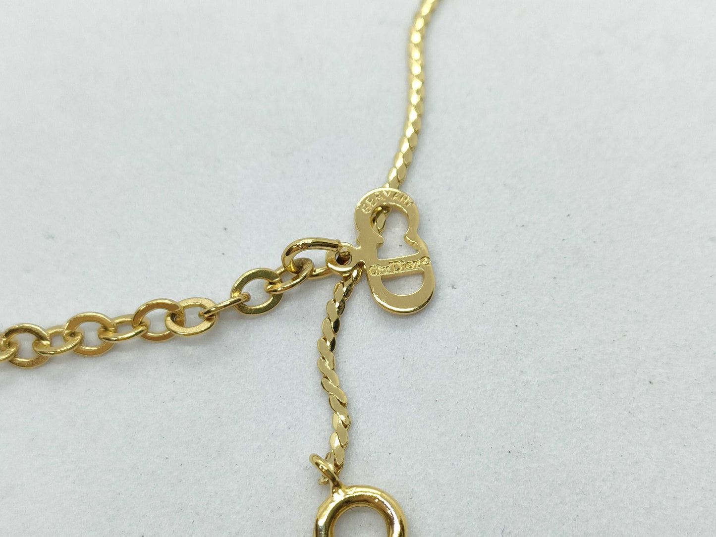 Dior Logo Necklace Gold Necklace