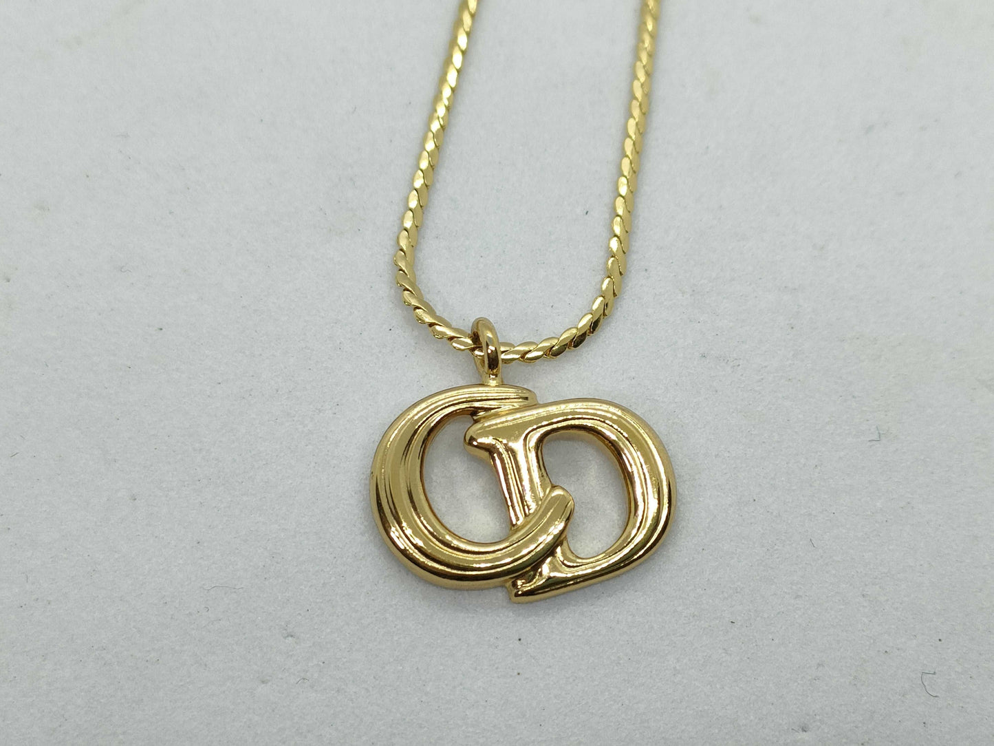 Dior Logo Necklace Gold Necklace
