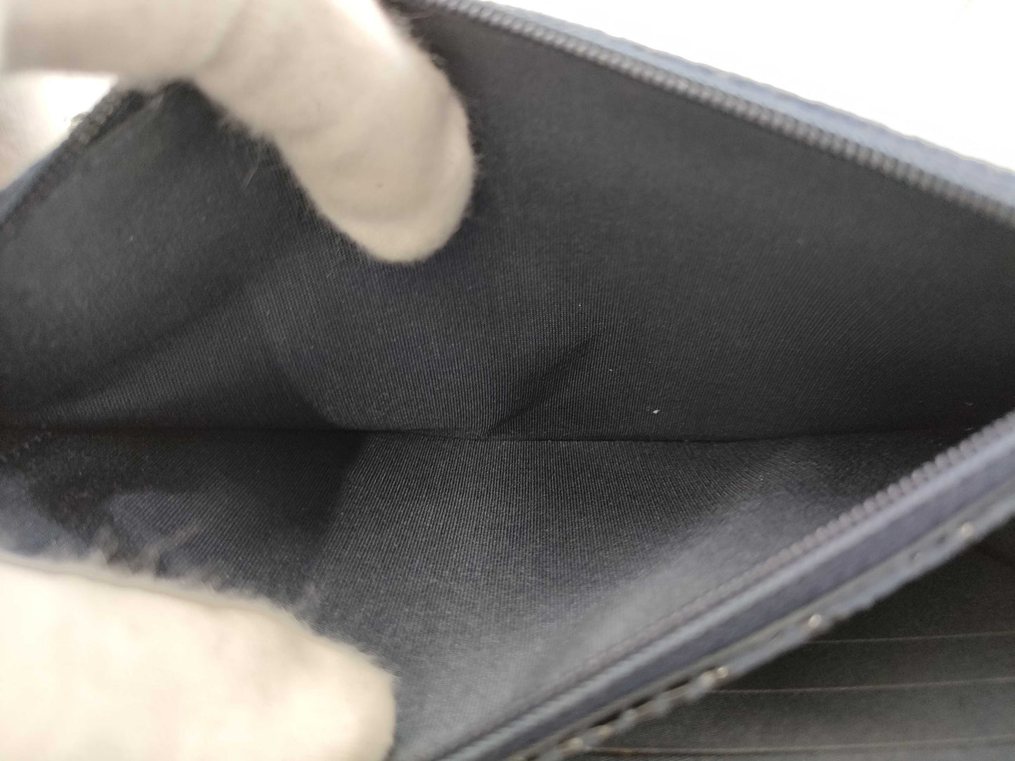 CHANEL Suede Navy Chain Wallet 18 Series Shoulder Bag