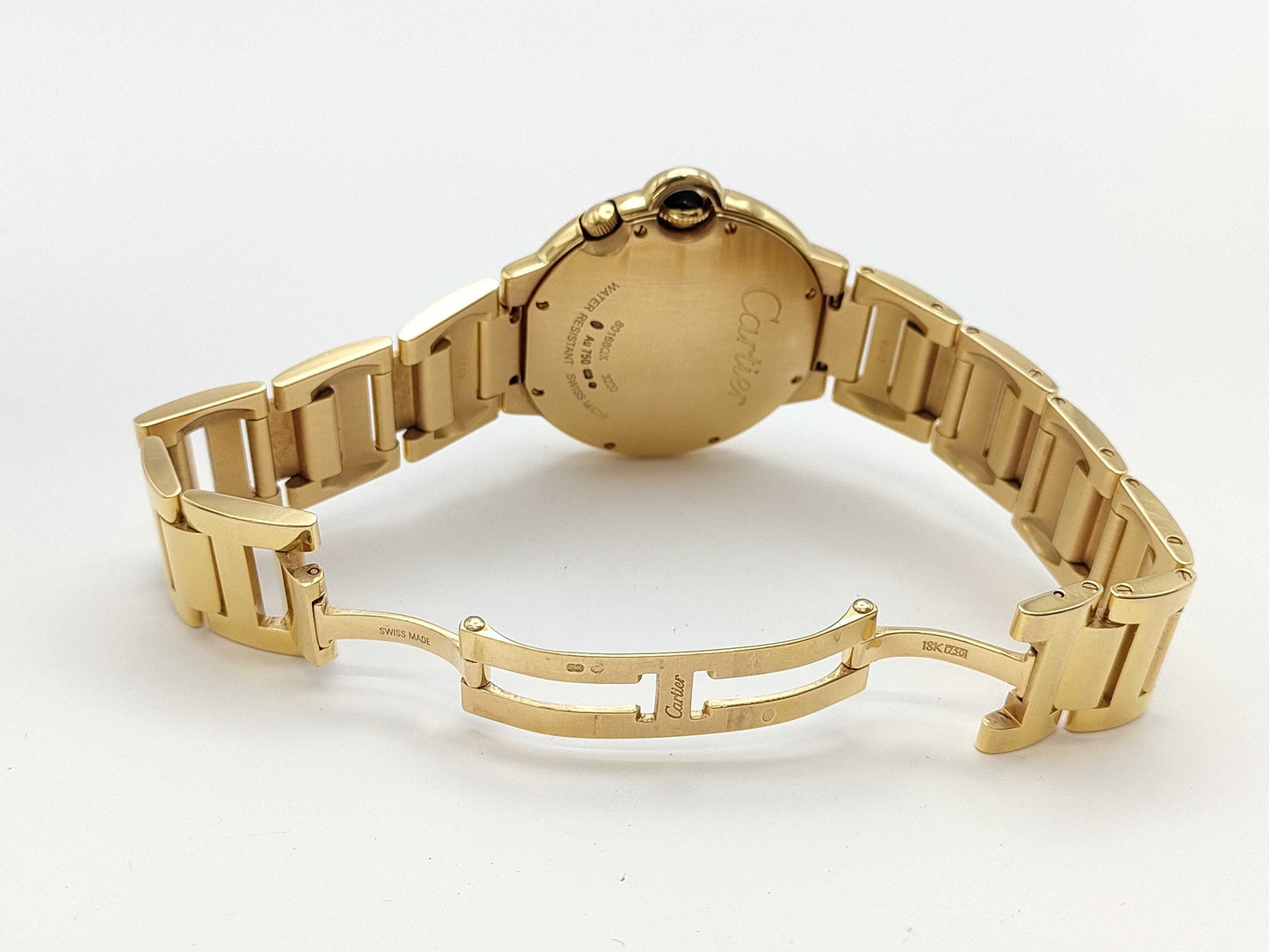 Cartier Ballon Bleu W6920035 3220 80168QX Quartz Shell Dial 18K Gold Men's Watch