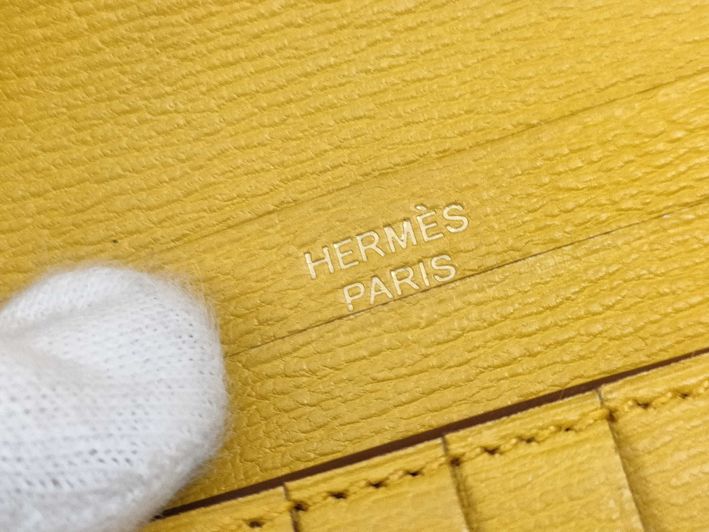 HERMES Bearn Compact Alligator Wallet, Yellow, G Hardware, Y Stamp