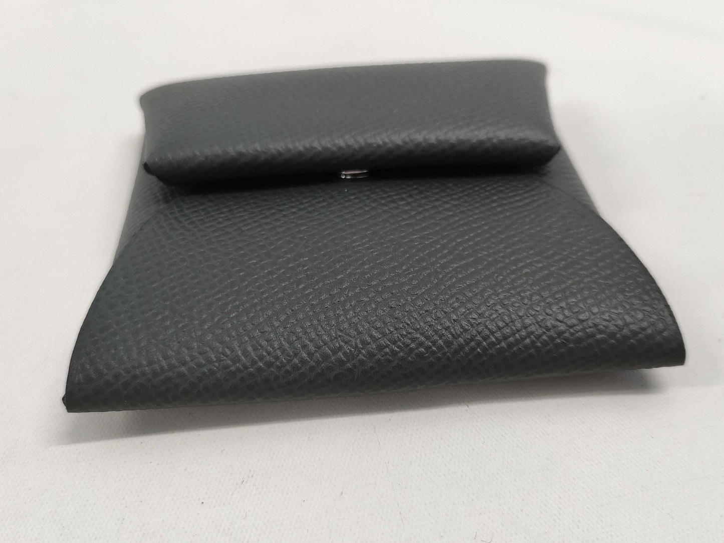HERMES Bastia Epsom Vert Mangrove K Stamp Silver Hardware Coin Case