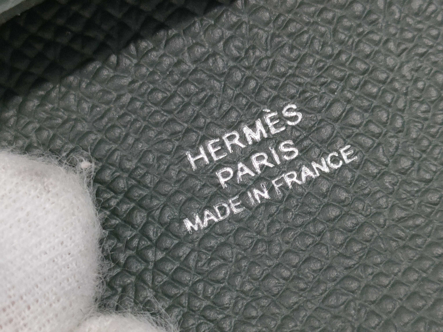 HERMES Bastia Epsom Vert Mangrove K Stamp Silver Hardware Coin Case