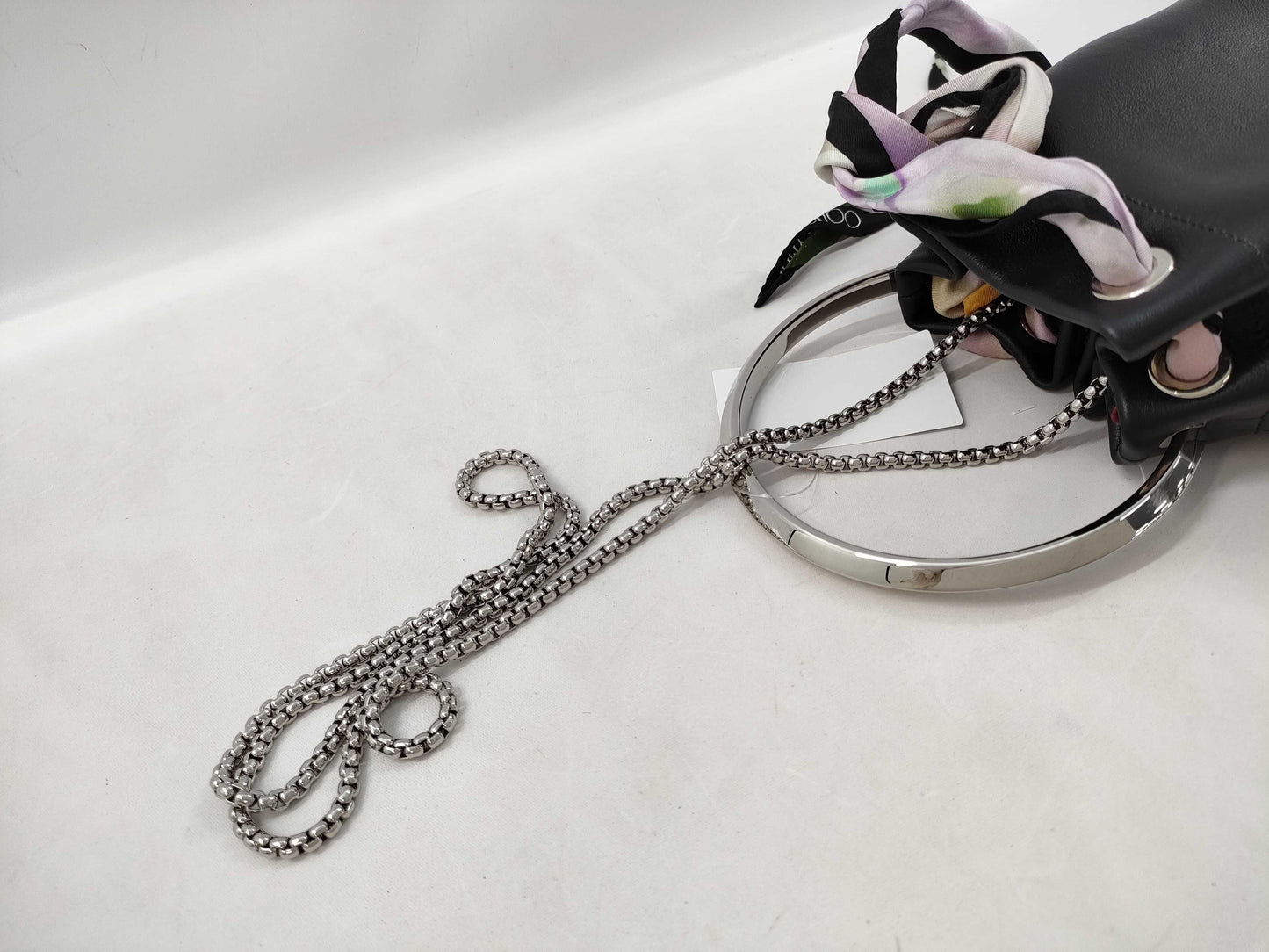 JIMMY CHOO Bonbon Bucket Black Chain Shoulder Bag