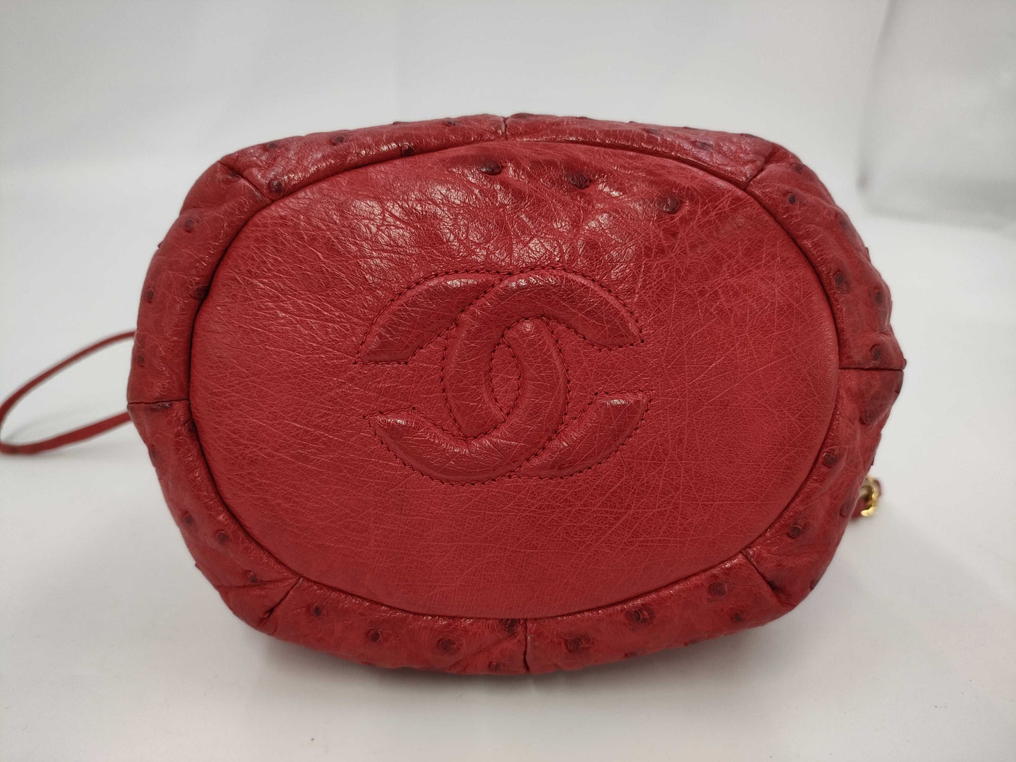 CHANEL Chanel Ostrich Drawstring Shoulder Bag 0531305