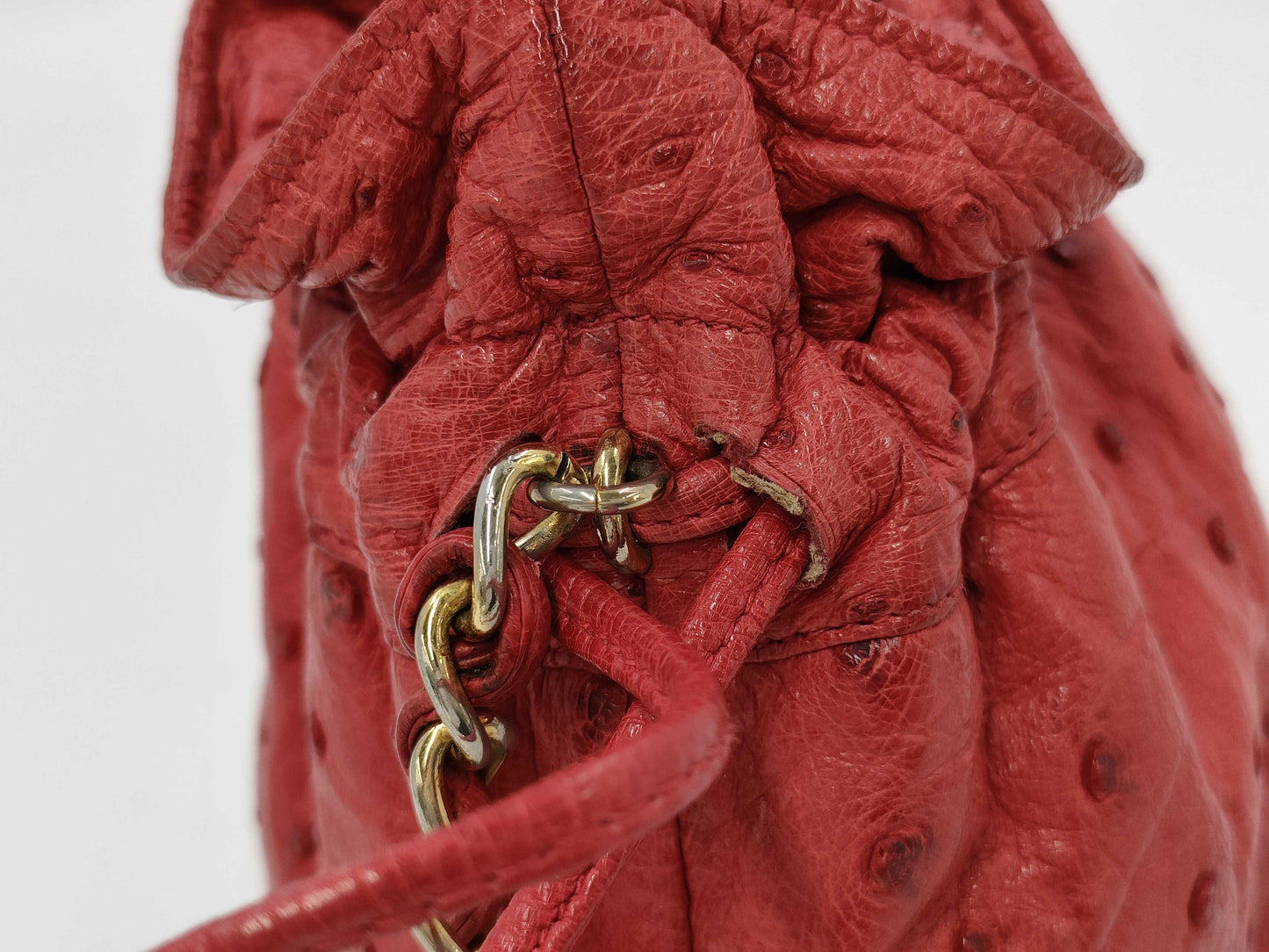 CHANEL Chanel Ostrich Drawstring Shoulder Bag 0531305