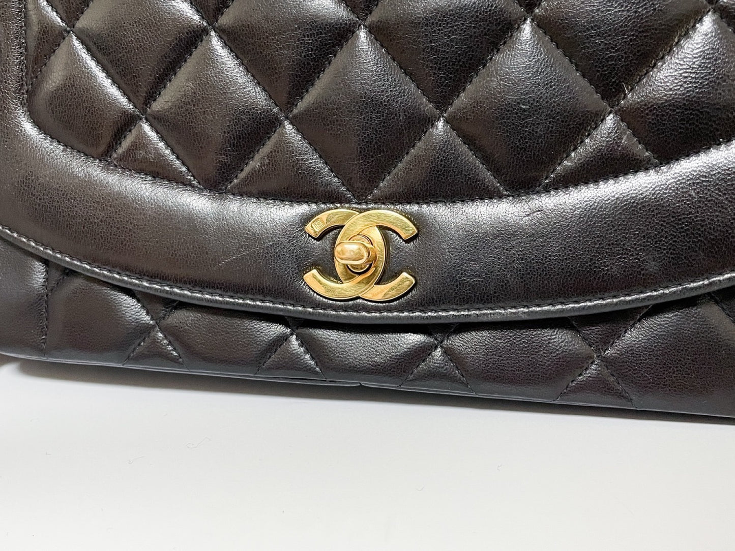 CHANEL Diana 25 Lambskin Matelasse Shoulder Bag with Seal