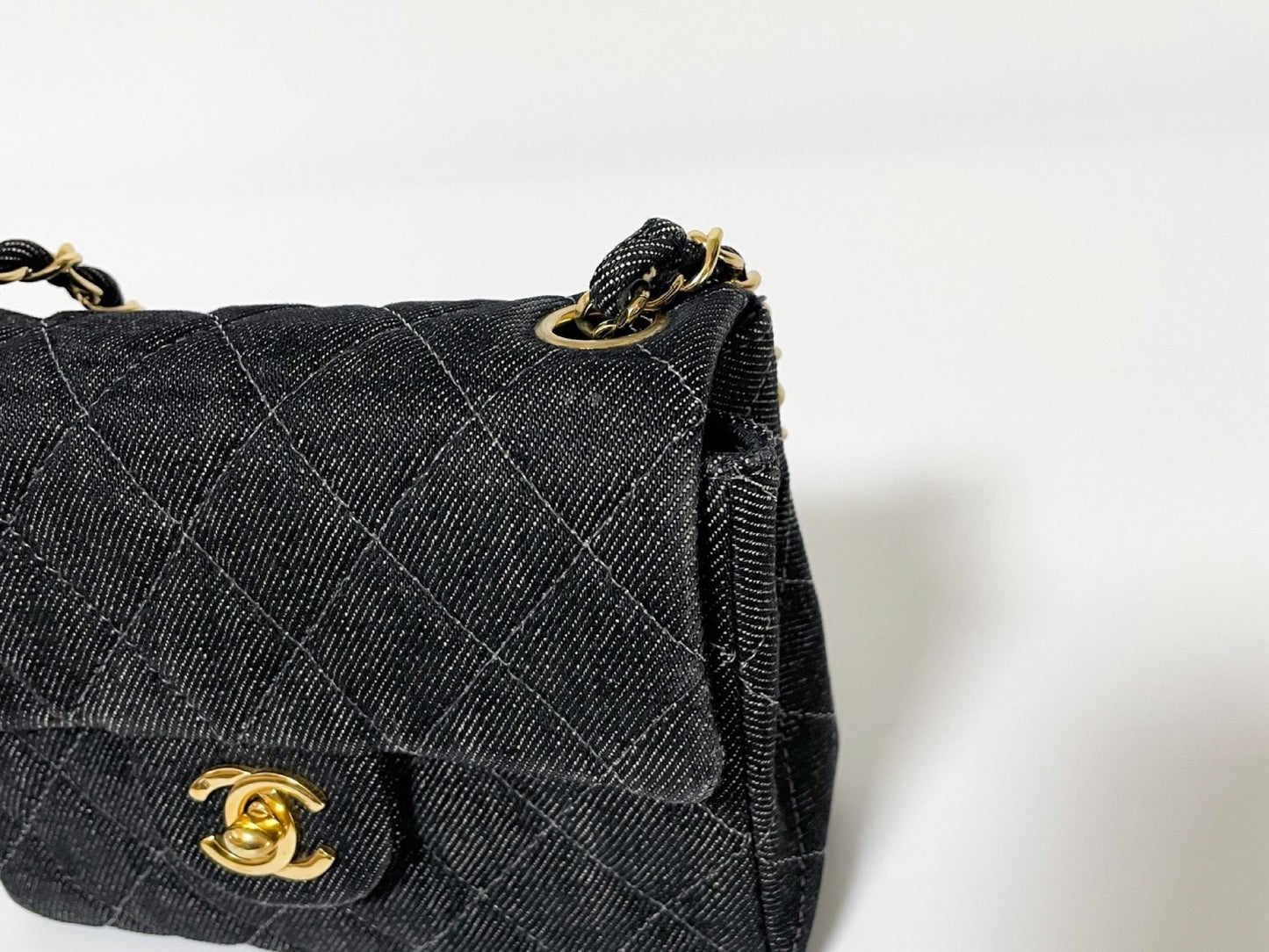 CHANEL Mini Matelasse Denim Lambskin Shoulder Bag with Seal
