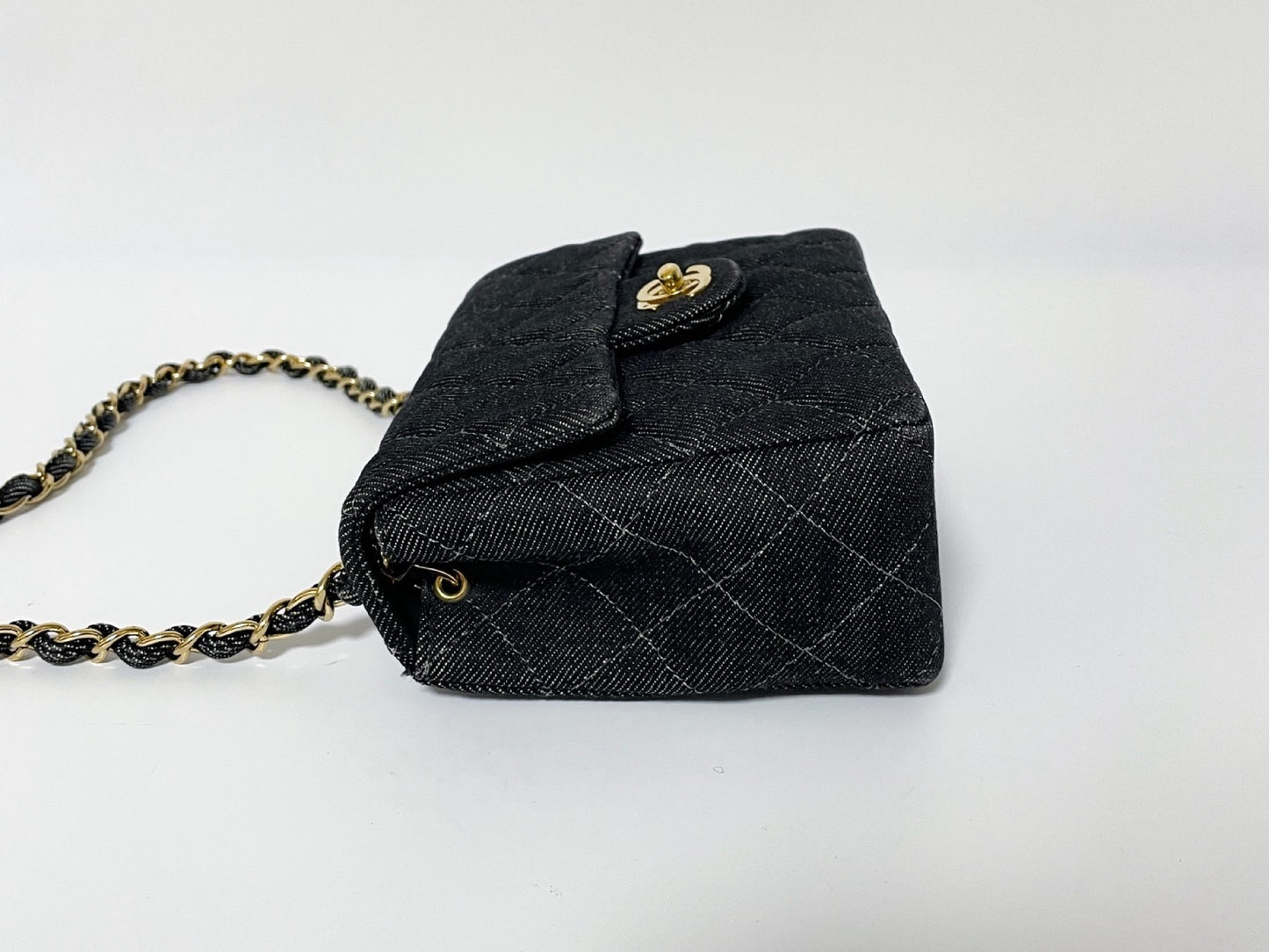 CHANEL Mini Matelasse Denim Lambskin Shoulder Bag with Seal