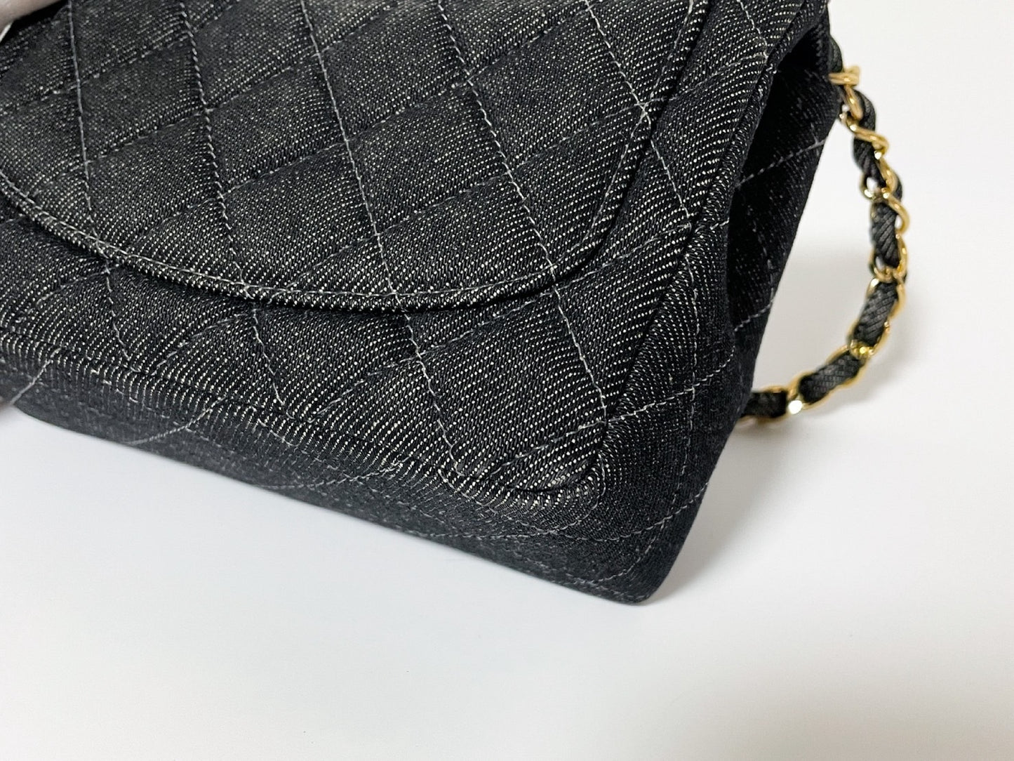 CHANEL Mini Matelasse Denim Lambskin Shoulder Bag with Seal