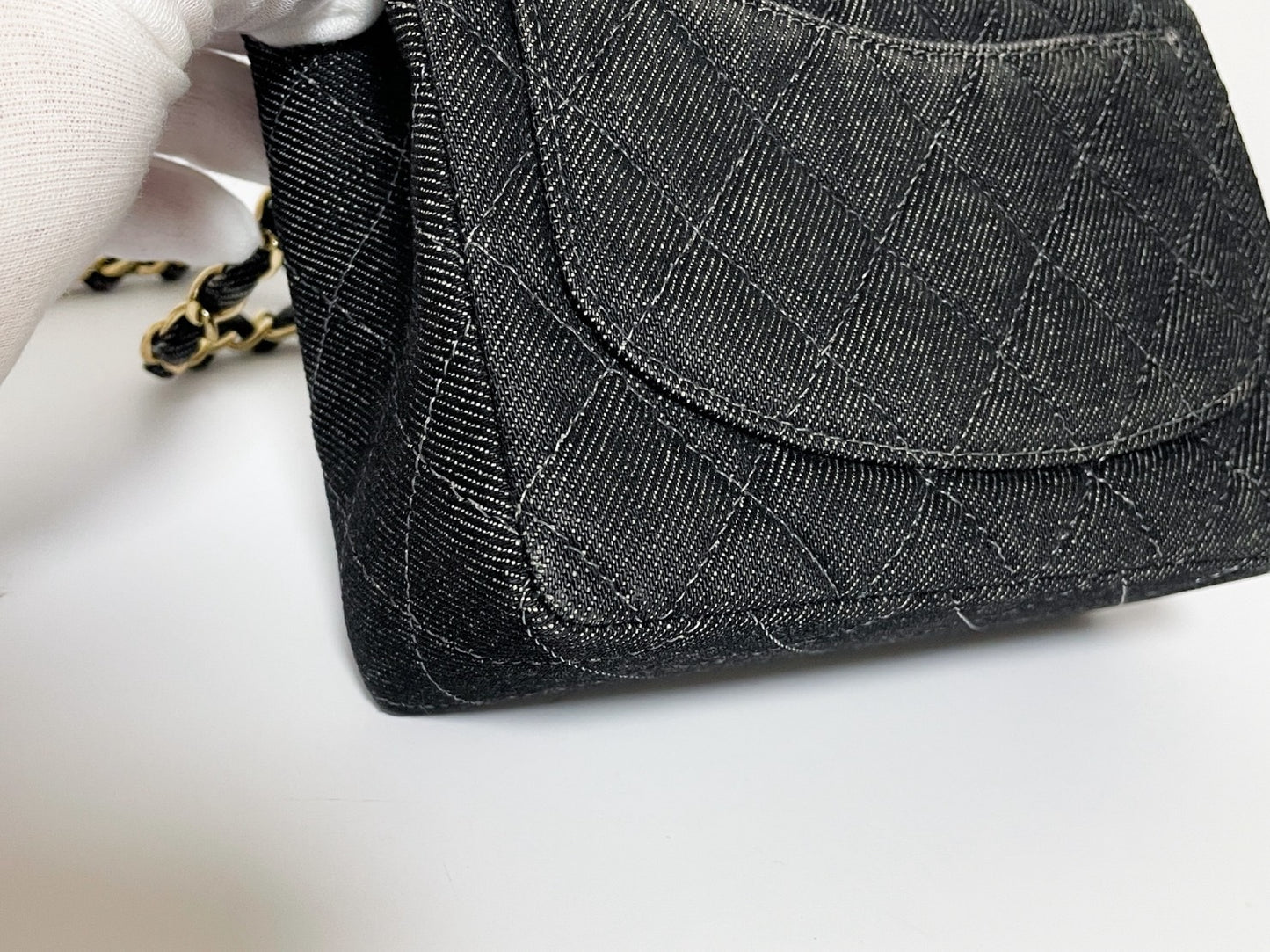 CHANEL Mini Matelasse Denim Lambskin Shoulder Bag with Seal