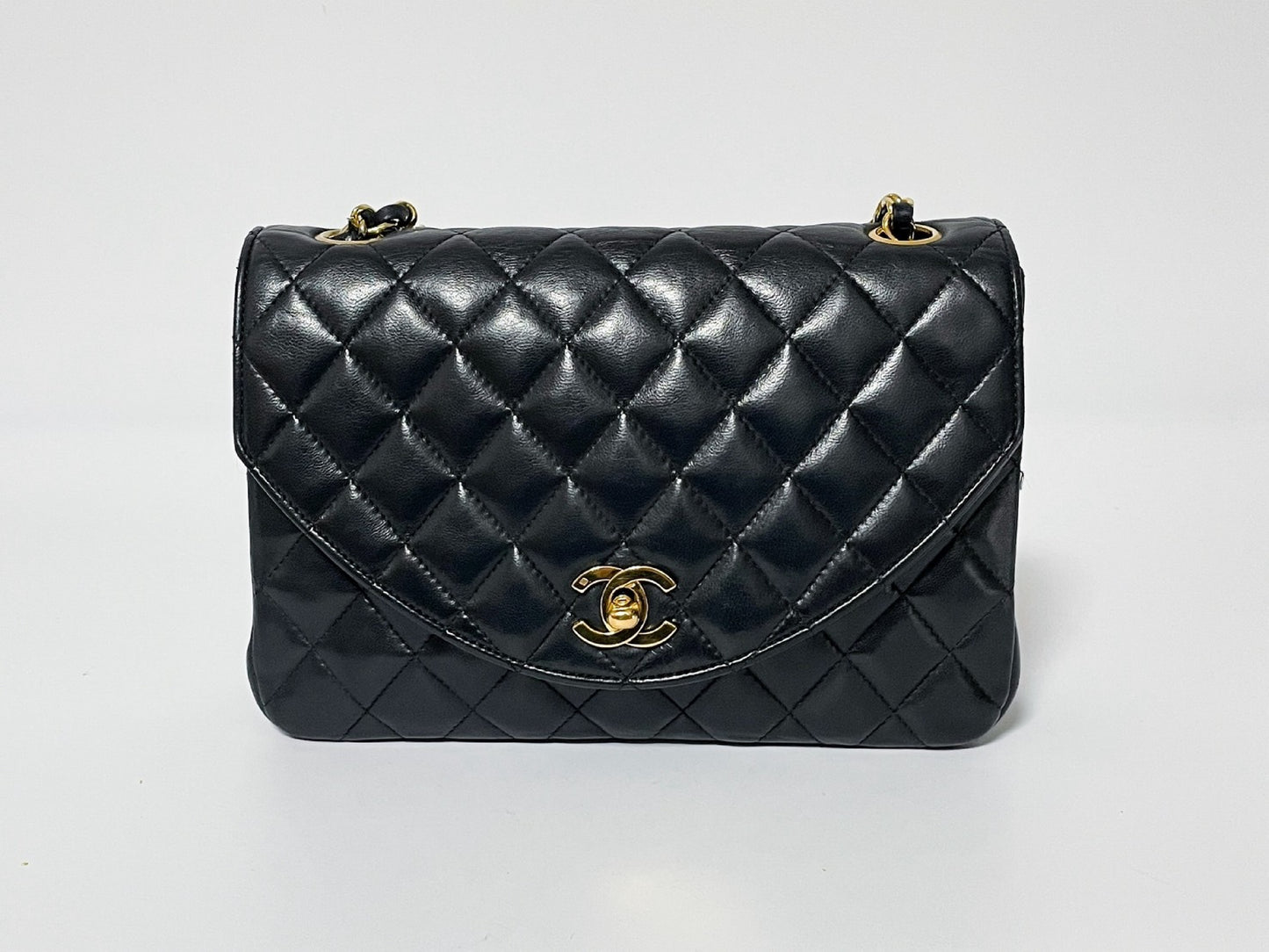 CHANEL Half Moon Matelasse Lambskin Shoulder Bag with Seal
