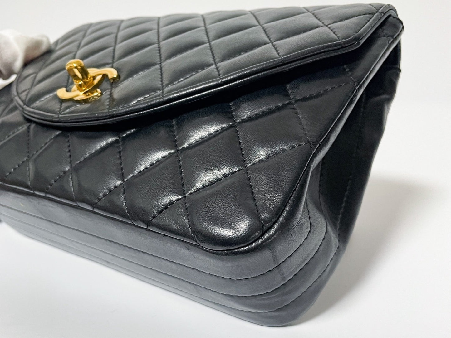 CHANEL Half Moon Matelasse Lambskin Shoulder Bag with Seal
