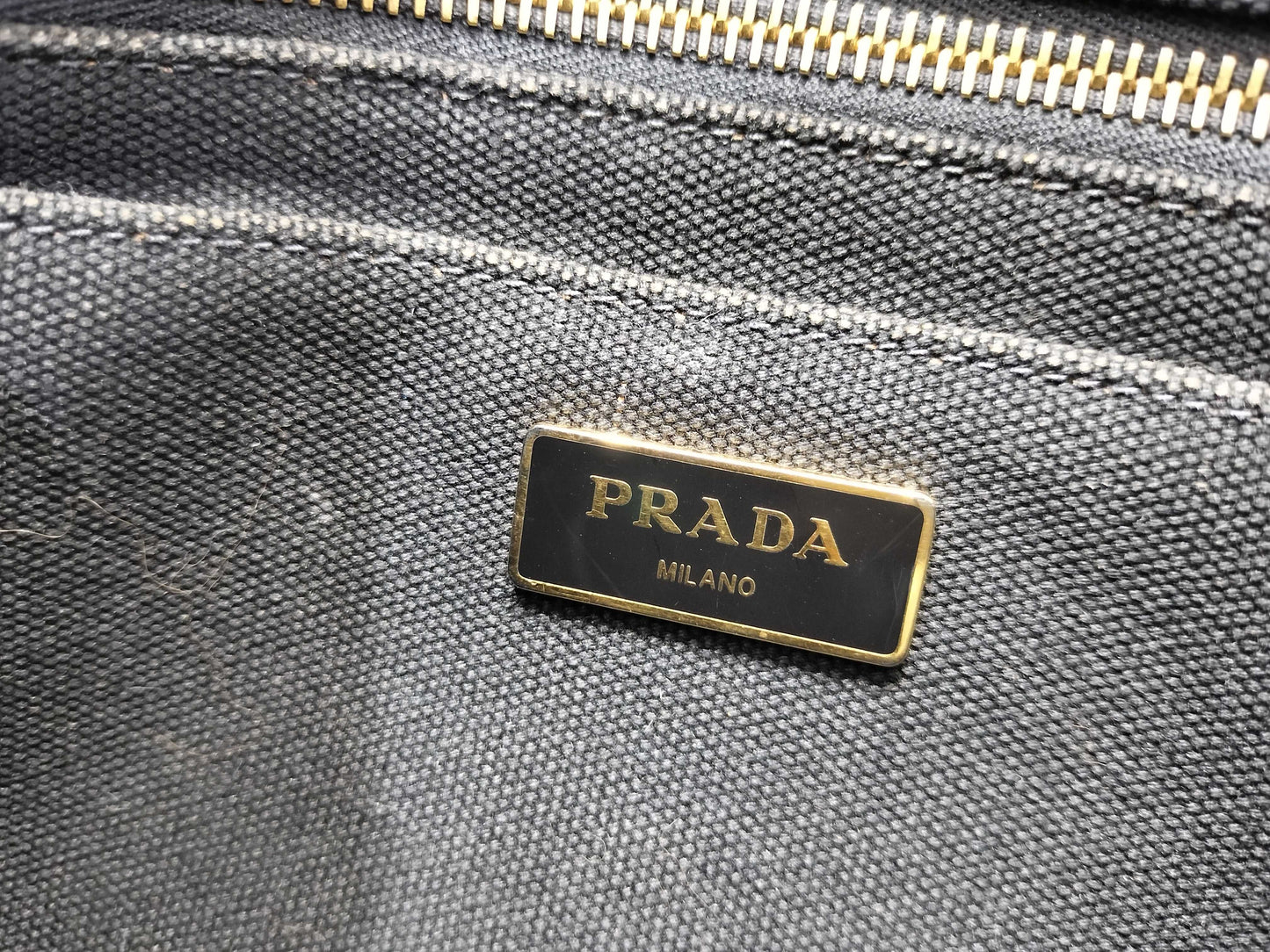 PRADA Canapa 2-way bag, black handbag
