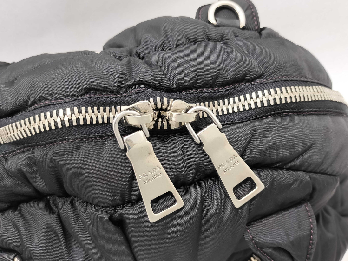PRADA Nylon Bomber 2-way Bag Black Nylon Handbag