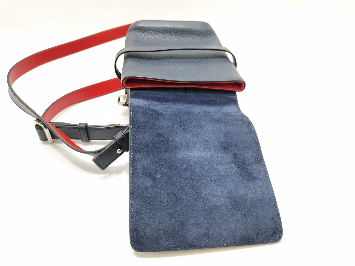 Christian Louboutin Bench Reporter Shoulder Bag, Studded Leather, Navy