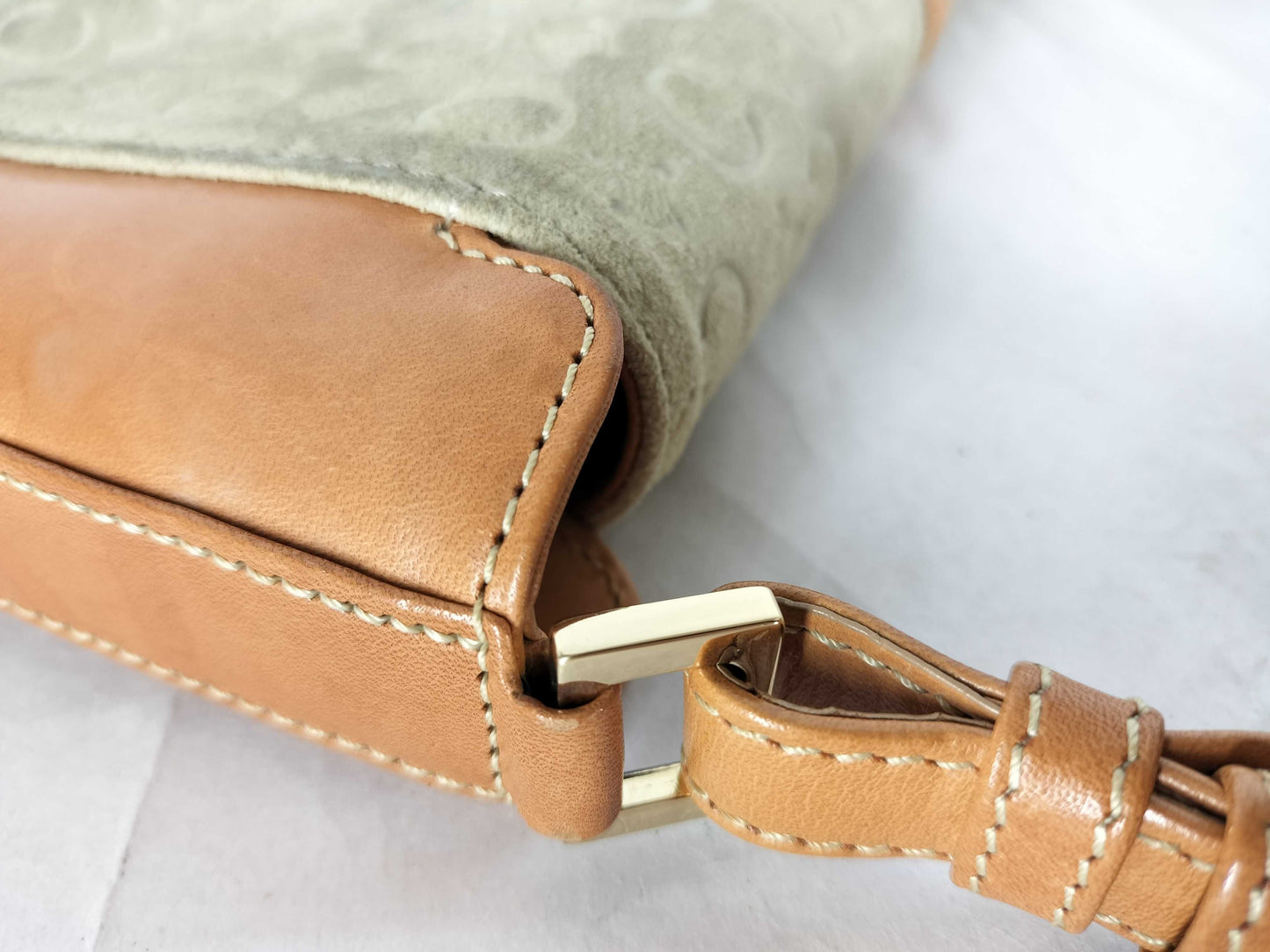 CELINE C Macadam Suede Shoulder Bag