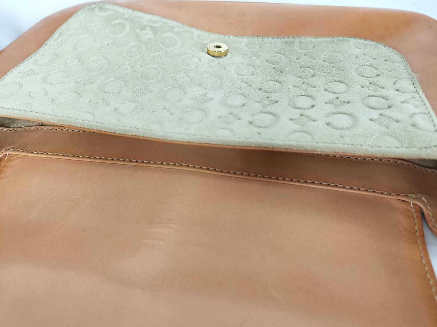 CELINE C Macadam Suede Shoulder Bag