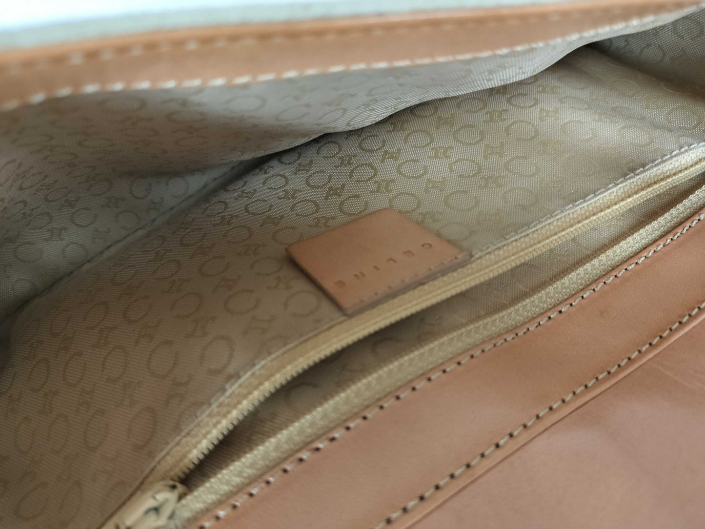 CELINE C Macadam Suede Shoulder Bag