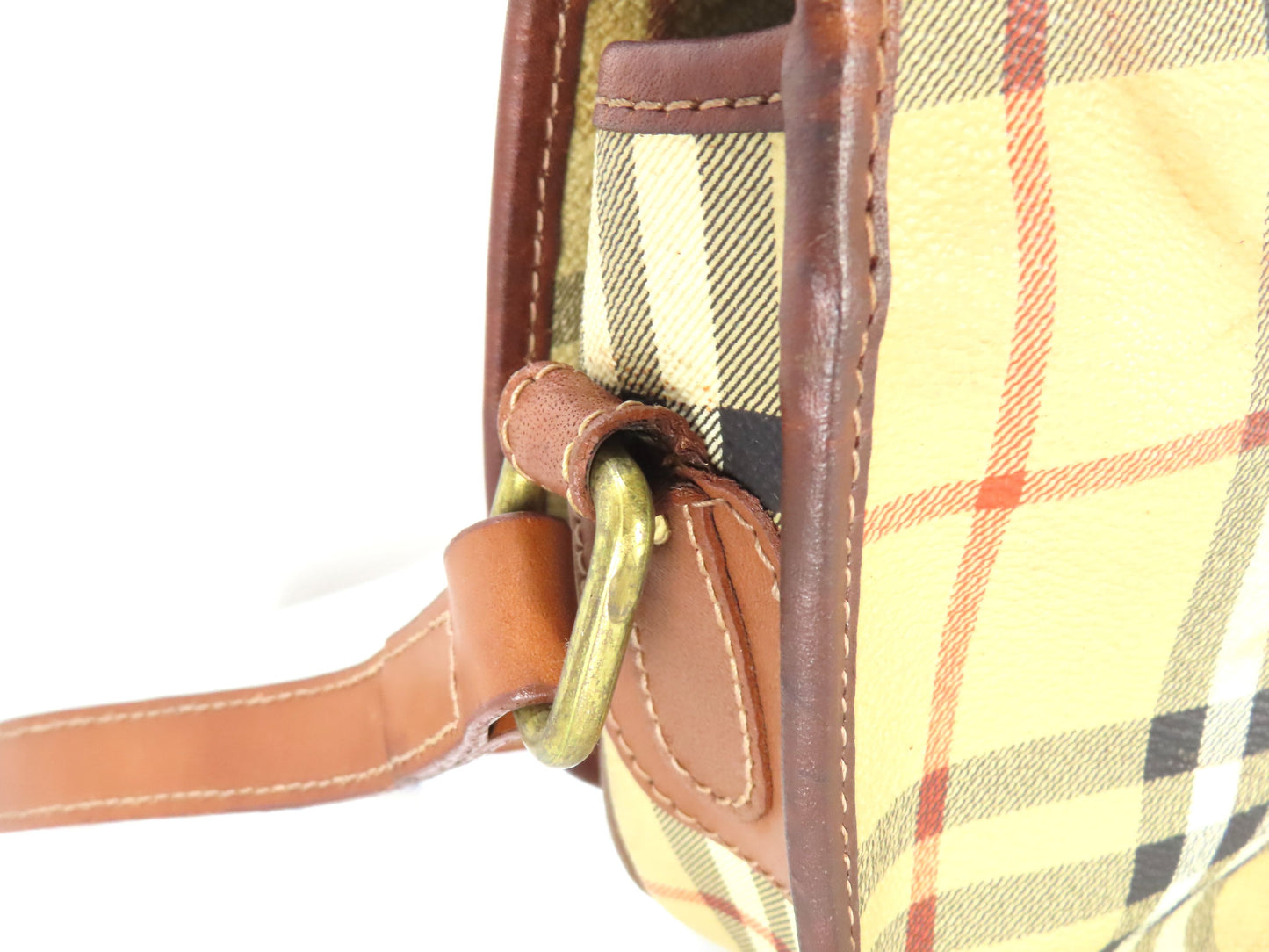 Burberrys PVC Leather Nova Check Shoulder Bag