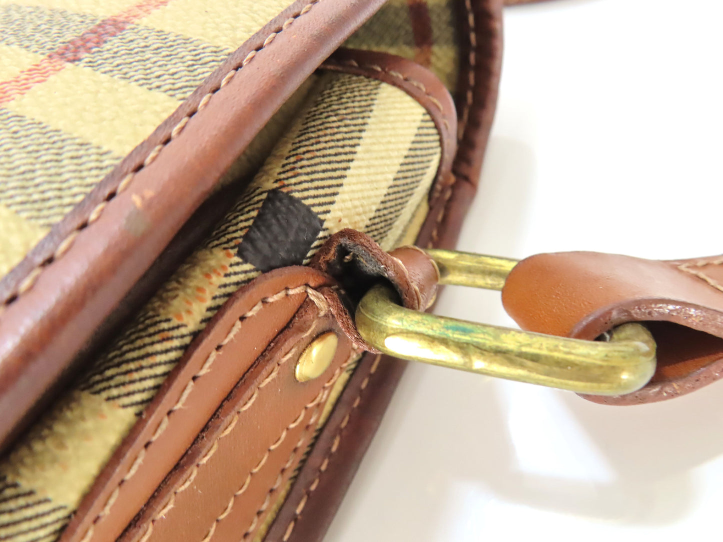 Burberrys PVC Leather Nova Check Shoulder Bag